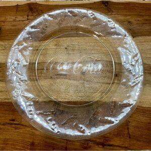 Vintage Coca Cola Embossed Clear Glass Dinner Plate (3)